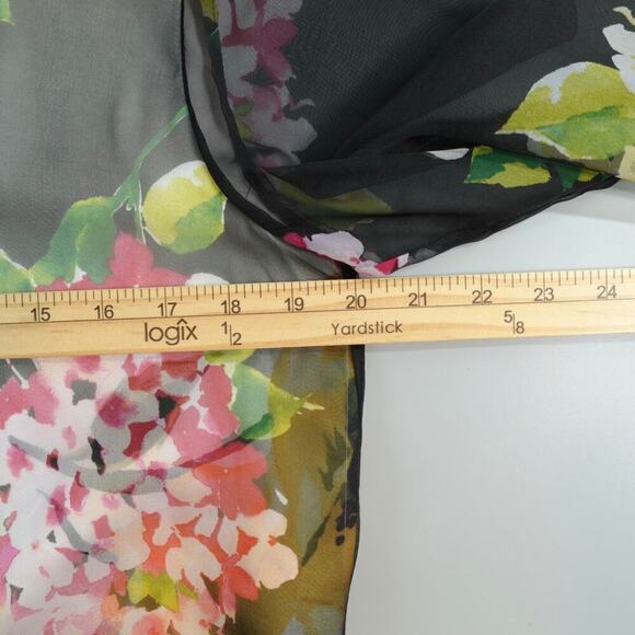 Lauren Ralph Lauren Georgette Blouse Medium Floral Sheer Bloomcore Fairy - Picture 14 of 16